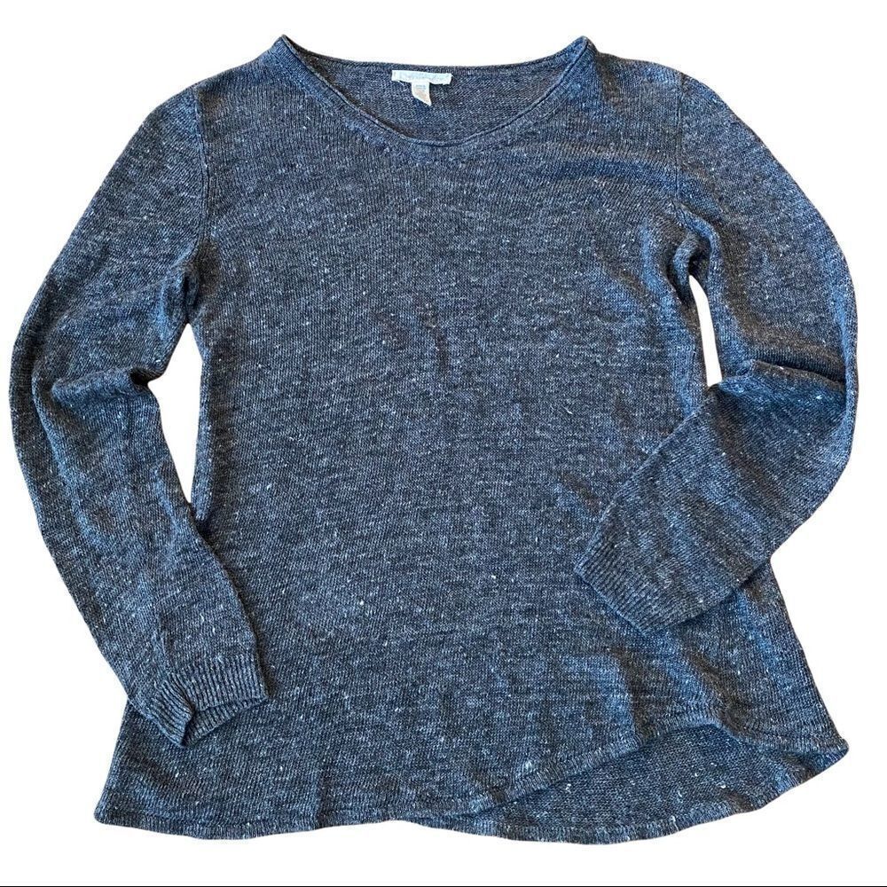 Eileen Fisher Linen Pullover Sweater Gray Size XS